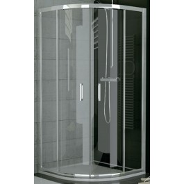 Kúpeľne Ptáček - SANSWISS TOP LINE TOPR sprchový kút 800x1900mm, štvrťkruh,  s dvojdielnymi posuvnými dverami, biela/číre sklo