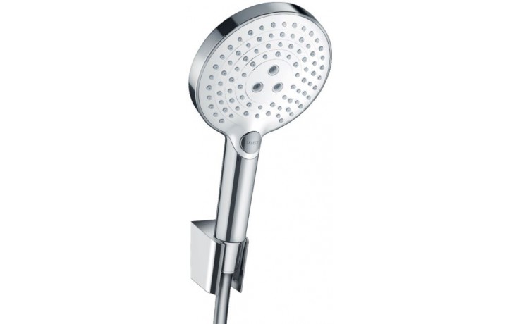 Kúpeľne Ptáček - HANSGROHE RAINDANCE SELECT S 3jet ručná sprcha pr. 125mm,  3 prúdy, s držiakom a hadicou, biela/chróm
