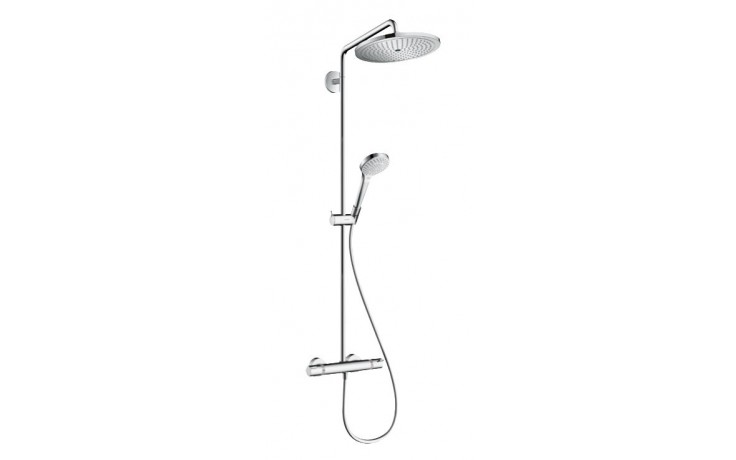 Kúpeľne Ptáček - HANSGROHE CROMA SELECT S SHOWERPIPE 280 sprchový set s  termostatickou batériou, horná sprcha, ručná sprcha s 3 prúdmi, tyč,  hadica, chróm