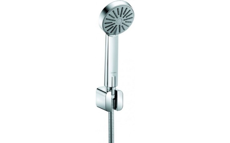 Kúpeľne Ptáček - KLUDI A-QA B 1S sprchová súprava 3-dielna, ručná sprcha  pr. 100 mm, hadica, držiak, Eco, chróm