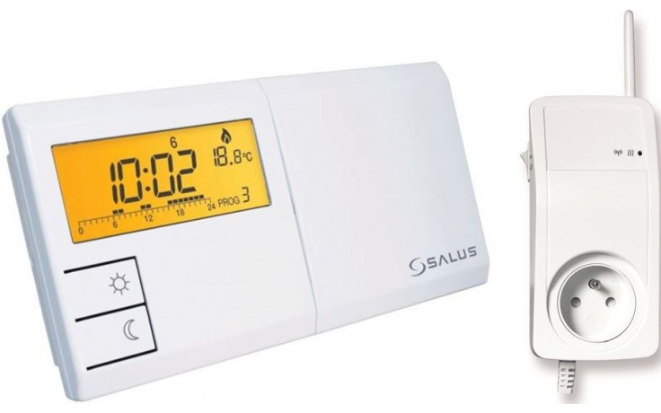 Kúpeľne Ptáček - THERMO-CONTROL SALUS 091FLTX+ termostat 154x80mm digitálny  bezdrôtový izbový, biela