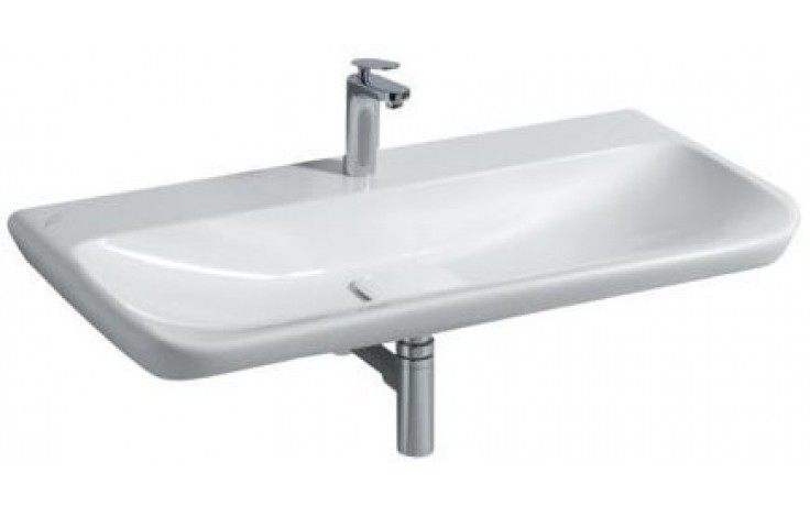 Kúpeľne Ptáček - GEBERIT MYDAY umývadlo 100x48cm bez prepadu, vrátane  dizajnové krytky, KeraTect, biela