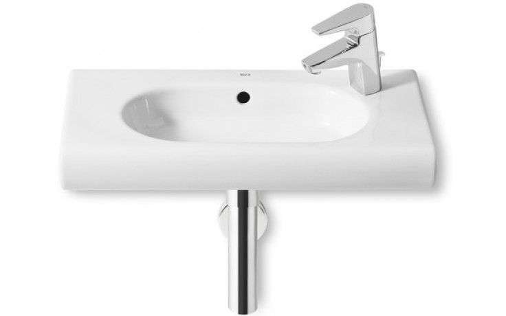 Kúpeľne Ptáček - ROCA MERIDIAN umývadlo 600x320mm s otvorom pre batériu  vpravo, s inštalačnou súpravou, biela