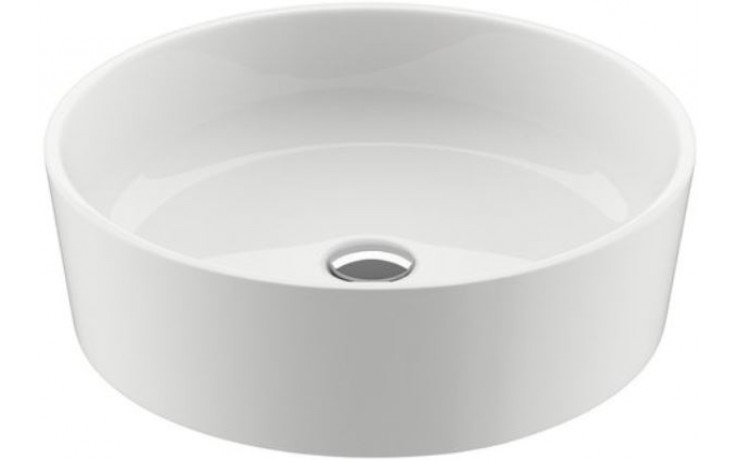 Kúpeľne Ptáček - RAVAK MOON 1 umývadlo na dosku 400x400x120mm, bez otvoru a  prepadu, liaty mramor/biela