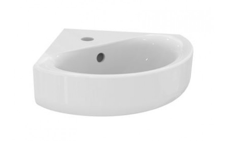 Kúpeľne Ptáček - IDEAL STANDARD CONNECT ARC umývadielko 48 cm rohové, s  otvorom pre batériu a prepadom