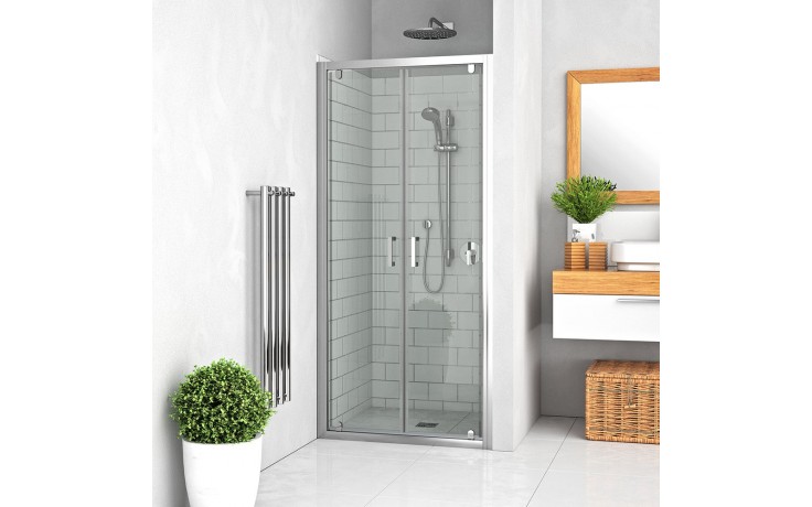 Kúpeľne Ptáček - ROTH LEGA LINE LLDO2/700 sprchové dvere 700x1900mm  dvojkrídlové na inštaláciu do niky, rámové, brillant/transparent