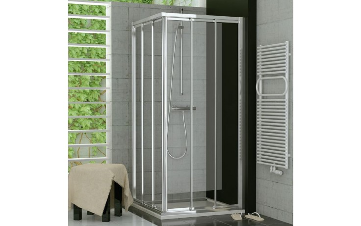 Kúpeľne Ptáček - SANSWISS TOP LINE TOE3 G sprchové dvere 900x1900mm, ľavé, trojdielne  posuvné, aluchróm/číre sklo