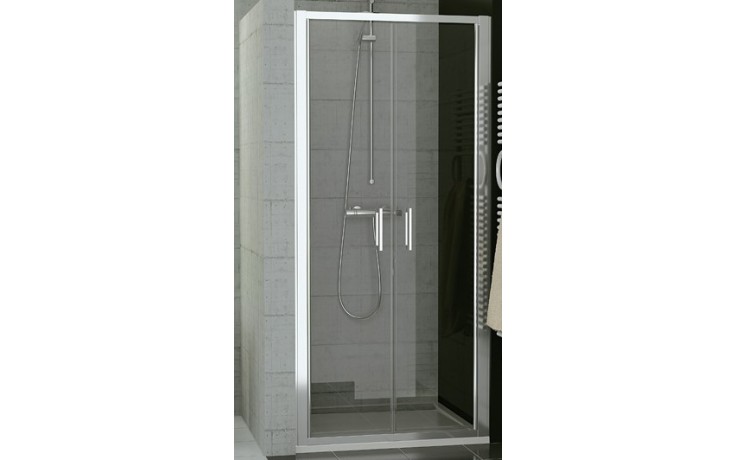Kúpeľne Ptáček - SANSWISS TOP LINE TOPP2 sprchové dvere 800x1900mm,  dvojkrídlové, biela/sklo Durlux