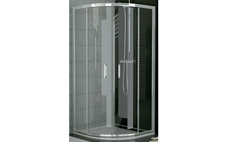 Kúpeľne Ptáček - SANSWISS TOP LINE TOPR sprchový kút 800x1900mm, štvrťkruh,  s dvojdielnymi posuvnými dverami, biela/číre sklo