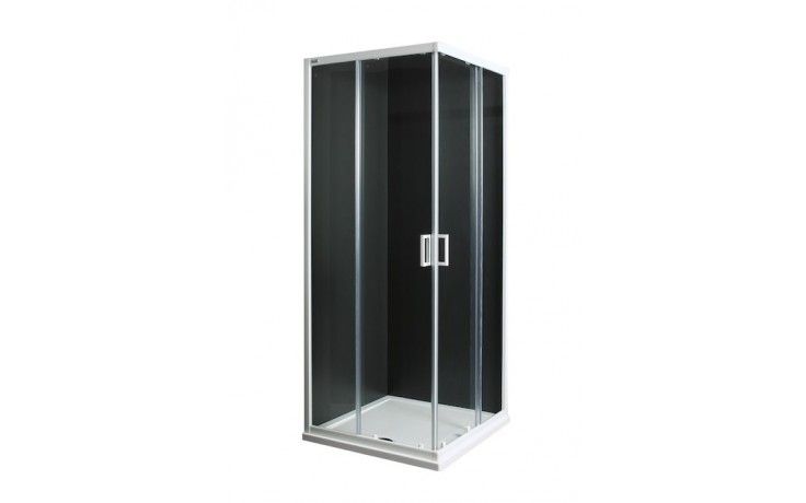 Kúpeľne Ptáček - JIKA LYRA PLUS sprchovací kút 90x90 cm, rohový vstup,  posuvné dvere, biela/sklo číre