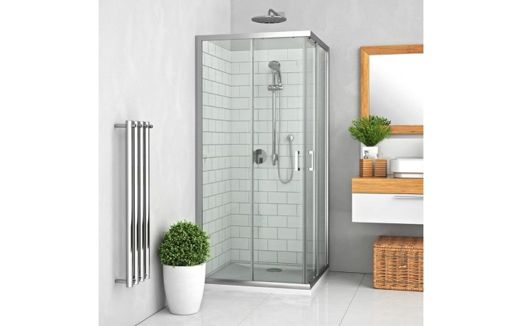 Kúpeľne Ptáček - ROTH LEGA LINE LLS2/900 SMONT sprchový kút 900x1900mm  štvorcový, s dvojdielnymi posuvnými dverami, polorámový,  brillant/transparent