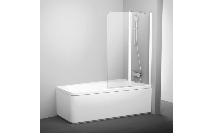 Kúpeľne Ptáček - RAVAK 10° CVS2 100R vaňová zástena 990x1500mm dvojdielna,  pohyblivá, pravá white/transparent