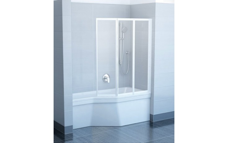 Kúpeľne Ptáček - CONCEPT 50 VS3 vaňová zástena 1296x1400mm trojdielna  biela/santro