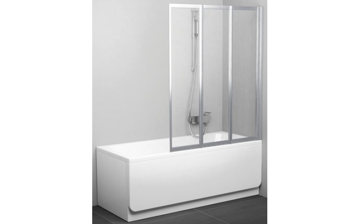 Kúpeľne Ptáček - RAVAK VS3 130 vaňová zástena 1296x1400mm, trojdielna,  skladacie, biela/transparent