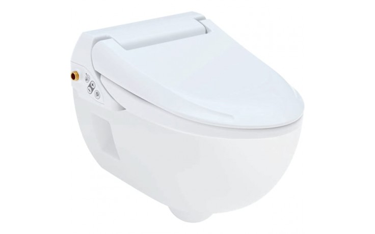 Kúpeľne Ptáček - GEBERIT AQUACLEAN 4000 SET závesné WC s bidetovacím  sedátkom, alpská biela
