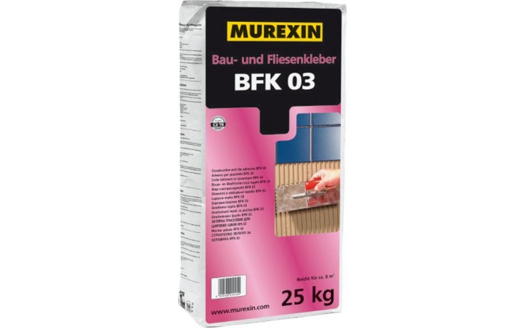 Kúpeľne Ptáček - MUREXIN BFK 03 lepidlo stavebné 25kg, obkladové,  mrazuvzdorné, na tenkovrstvové lepenie obkladov a dlažieb