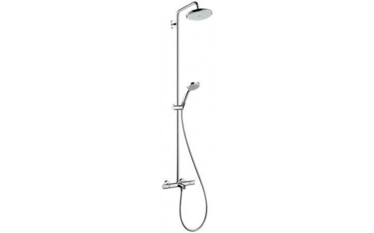 Kúpeľne Ptáček - HANSGROHE CROMA SHOWERPIPE 220 sprchový set 220mm, s  termostatickou vaňovú/sprchovou batériou, hlavovou a ručnou sprchou, chróm