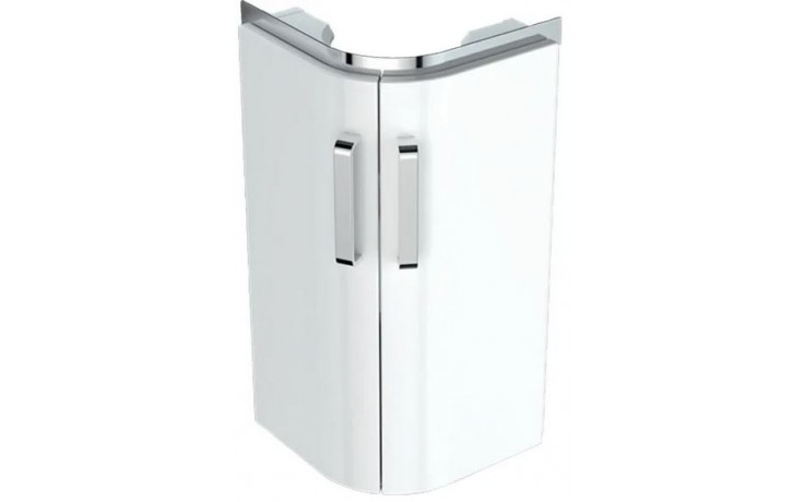 Kúpeľne Ptáček - GEBERIT SELNOVA COMPACT skrinka pod umývadielko  425x330x604mm, pod rohové malé umývadlo, s dvomi dvierkami, biela lak s  vysokým leskom