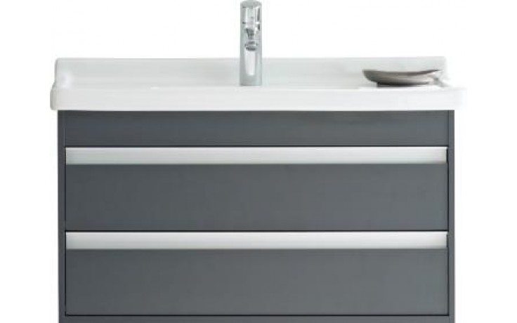 Kúpeľne Ptáček - DURAVIT KETHO skrinka pod umývadlo 800x465mm, závesná, 2  zásuvky, grafit matná/grafit matná