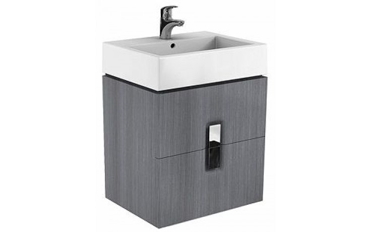 Kúpeľne Ptáček - KOLO TWINS skrinka pod umývadlo 600x460x570mm, závesná,  strieborný grafit