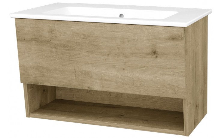 Kúpeľne Ptáček - CONCEPT 400 skrinka pod umývadlo 760x485x480mm, so  zásuvkou a otvorenou nikou, dub arlington