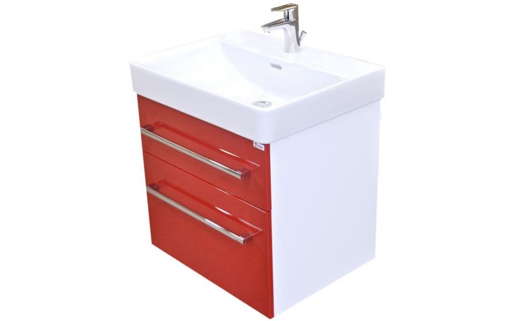 Kúpeľne Ptáček - EDEN SMARAGD skrinka s umývadlom 510x445x540mm, závesná, 2  zásuvky, biela lesk/biela lesk