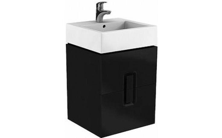 Kúpeľne Ptáček - KOLO TWINS skrinka pod umývadlo 500x570x460mm, závesná, 2  zásuvky, matná čierna