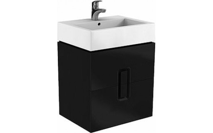 Kúpeľne Ptáček - KOLO TWINS skrinka pod umývadlo 600x570x460mm, závesná, 2  zásuvky, matná čierna