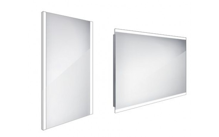 Kúpeľne Ptáček - NIMCO 11000 kúpeľňové zrkadlo 400x600mm, podsvietené LED  po stranách, ostré rohy, hliník