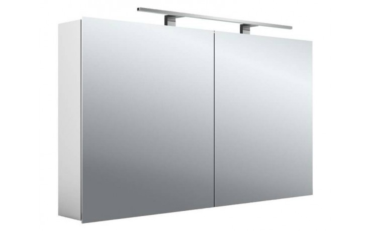 Kúpeľne Ptáček - EMCO MEE zrkadlová skrinka 120x74, 6x15, 5 cm, osvetlenie,  s vypínačom a el. zásuvkou, hliník, strieborná