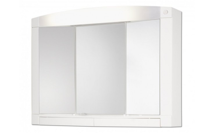 Kúpeľne Ptáček - JOKEY SWING zrkadlová skrinka 76x58x18 cm, osvetlenie, s  vypínačom a el. zásuvkou, plast, biela