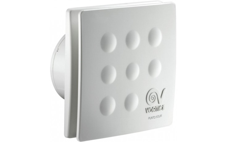 Kúpeľne Ptáček - VORTICE PUNTO FOUR MFO 120/5 "ventilátor axiálny 118,9mm,  s predným panelom, biela