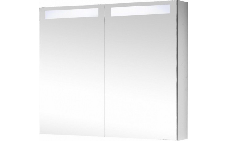 Kúpeľne Ptáček - DŘEVOJAS MAX GA 80 2D zrkadlová skrinka 800x139x820mm, s  LED osvetlením, N01 biela lesk
