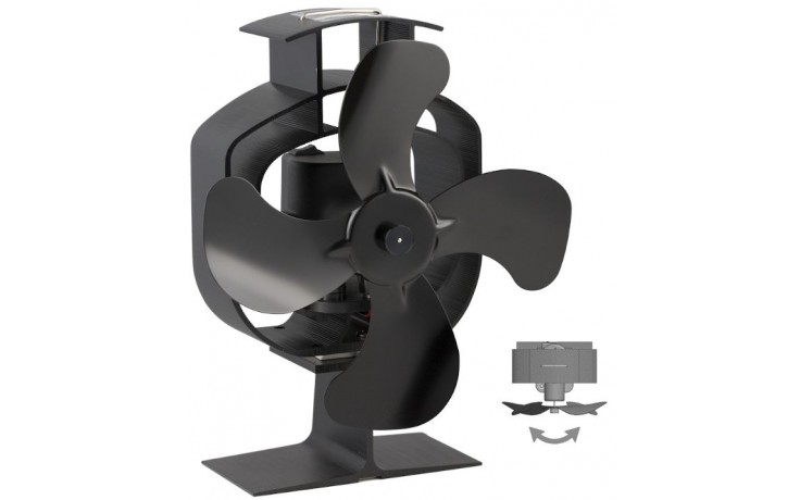 Kúpeľne Ptáček - LIENBACHER krbový ventilátor 180x119x219mm, oscilačný,  voľne stojaci, čierna