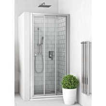 EASY EPD3 900/1900 B/CS sprchové dvere 90x190 cm, posuvné, biela/sklo transparent