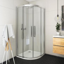 ROTH EXCLUSIVE LINE ECR2N/1000 sprchovací kút 100x100 cm, R550, posuvné dvere, brillant/sklo transparent