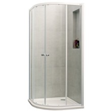 CONCEPT 100 sprchový kút 80x80 cm, posuvné dvere, strieborná pololesklá/sklo číre