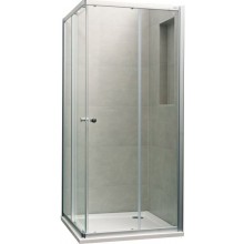 CONCEPT 100 sprchový kút 90x90 cm, rohový vstup, posuvné dvere, biela/sklo číre