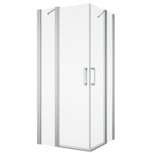 SANSWISS DIVERA D22DE2B sprchovací kút 90x110 cm, rohový vstup, krídlové dvere, aluchróm / číre sklo