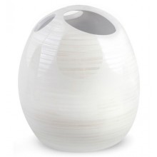 AWD INTERIOR PERLA nádobka na kefky, keramika, biela/perleť