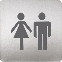 SANELA piktogram WC muži aj ženy 120x120mm, nerez mat