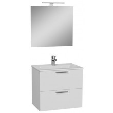 Kúpeľne Ptáček - EASY PLUS nábytková zostava 795x408x595mm, skrinka s 2  zásuvkami, umývadlo, zrkadlo a LED osvetlenie, biela