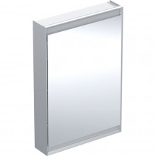 GEBERIT ONE zrkadlová skrinka 60x90x15 cm, osvetlenie s reguláciou stmievania a teploty svetla, s vypínačom a el. zásuvkou, Bluetooth, pánty vpravo, eloxovaný hliník